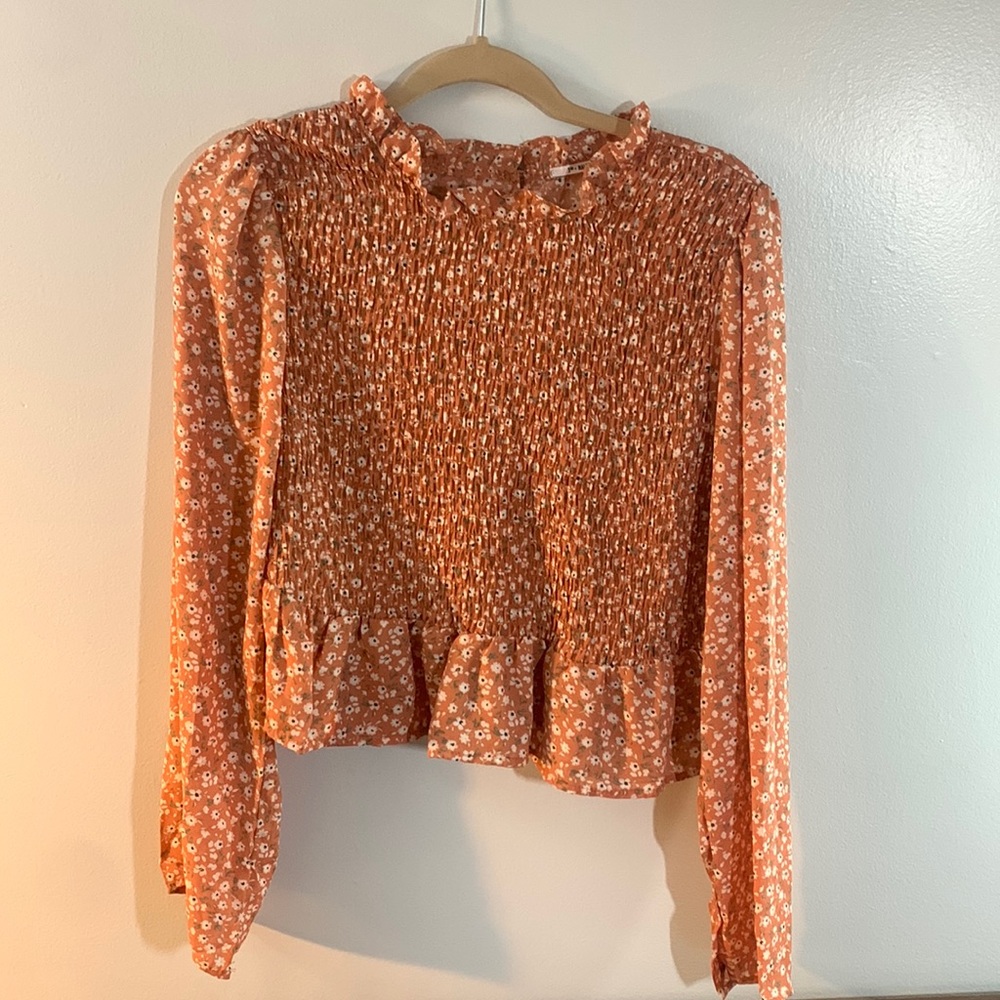 NWT 3rd and Malt Orange XL Long Sleeve Crop Top